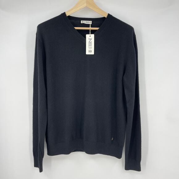 ÉTERNE | NWT Clive Relaxed Cashmere V-Neck Sweater in Black XS/S - Picture 3 of 12
